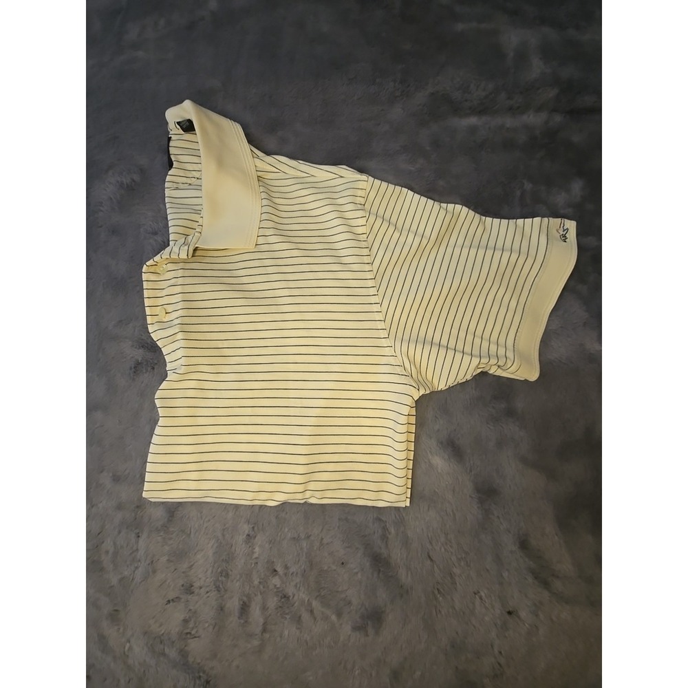 Vintage Greg Norman Collection Polo Shirt Mens XL Striped Cream Black  Cotton - Picture 10 of 12